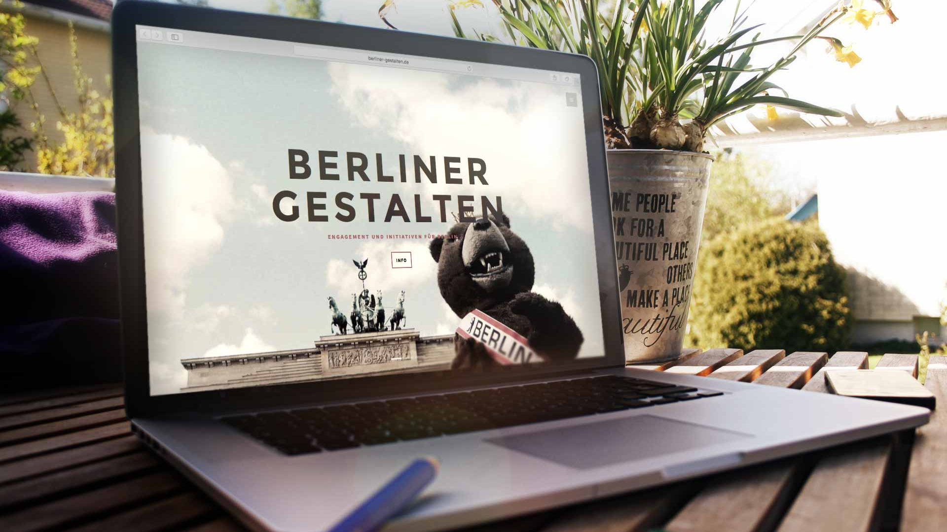 Die Berliner Gestalten sind eine informelle, unabhängige und ehrenamtliche Non-Profit-Plattform, die ehrenamtliches, soziales und bürgerliches Engagement für Berlin fördert und ermöglicht. Neben eigenen Initiativen unterstützen wir gemeinnützige Projekte und Organisationen, die sich in Berlin für gesellschaftliche Belange engagieren und die das Gemeinwohl fördern. Infos unter http://www.berliner-gestalten.wolfgang-beinert.de