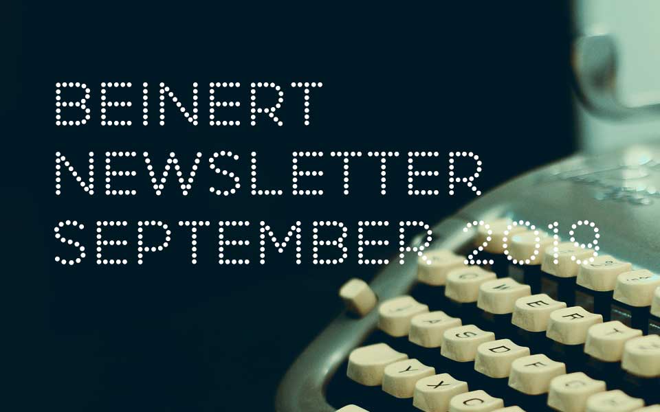 Wolfgang Beinert | Newsletter : September 2019