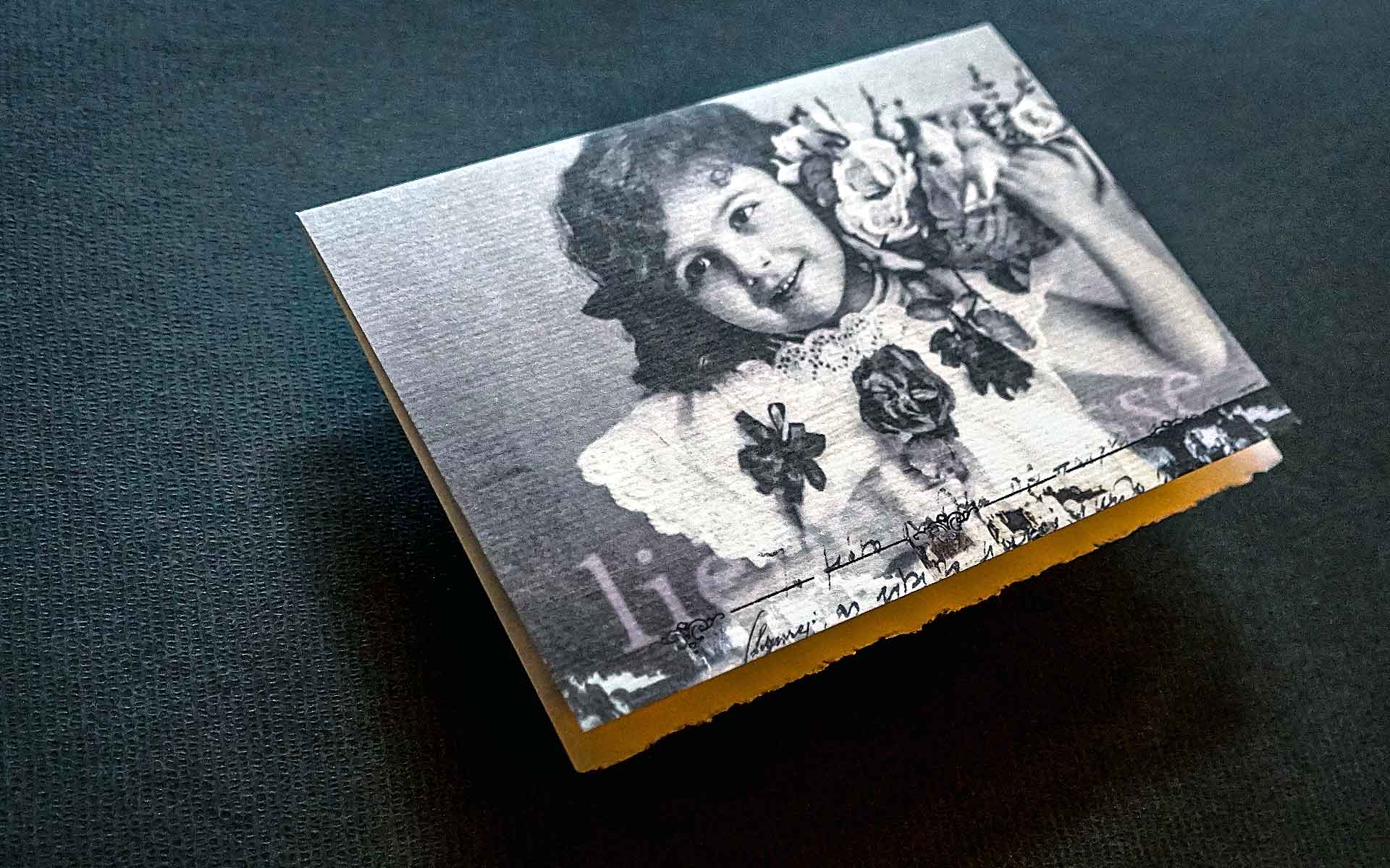 Korrespondenzkarte im Jugendstil auf Büttenpapier von Gmund.