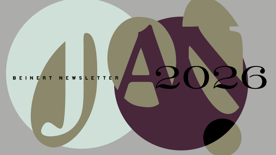 Wolfgang Beinert | Newsletter : Januar 2026. Alle drei bis vier Monate ein Newsletter zu Grafikdesign und Typografie. Anmeldung unter www.wolfgang-beinert.de