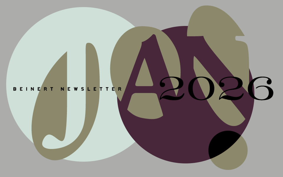 Wolfgang Beinert | Newsletter : Januar 2026. Alle drei bis vier Monate ein Newsletter zu Grafikdesign und Typografie. Anmeldung unter www.wolfgang-beinert.de