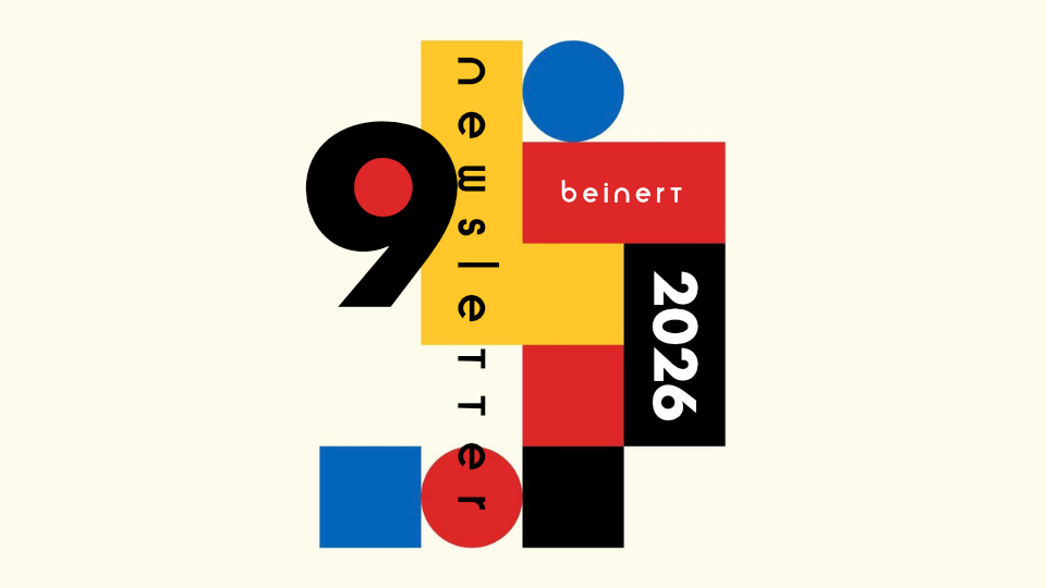 Wolfgang Beinert | Newsletter : September 2026. Alle zwei bis vier Monate ein Newsletter zu Kommunikationsdesign und Typografie. Anmeldung unter www.wolfgang-beinert.de