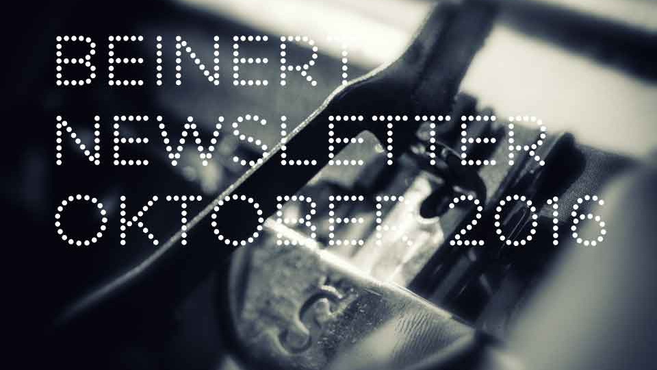 Wolfgang Beinert | Newsletter : Oktober 2016